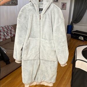 Fashion Nova Light Gray Teddy Jacket